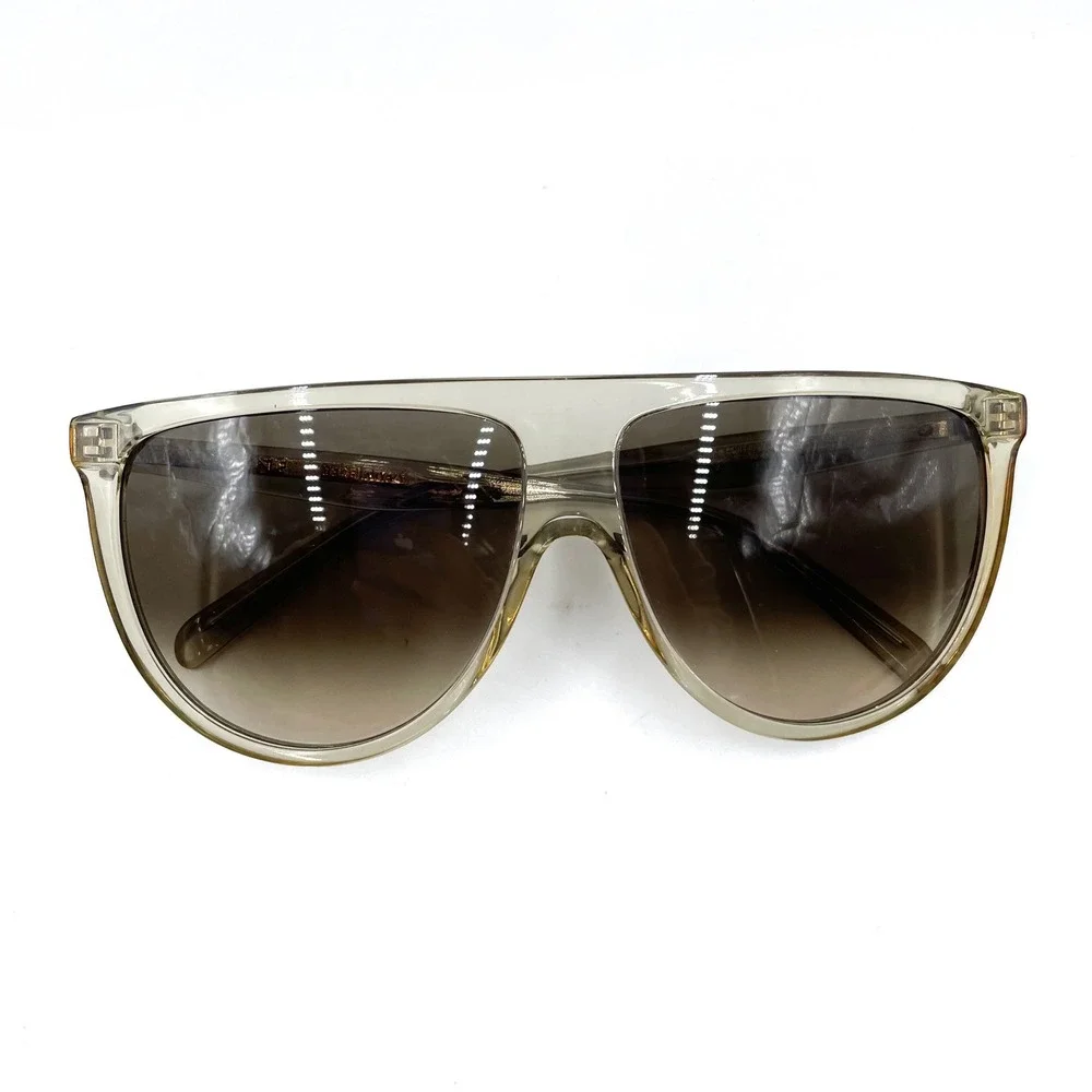 Celine Thin Shadow Sunglasses Oversized Flat Top Translucent Acetate‎ Gray